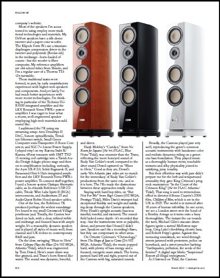 Stereophile reviews Canton Reference 7K