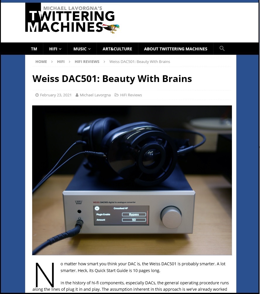 Twittering Machines Weiss DAC501 Review
