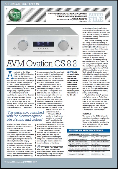 Hi-Fi News AVM CS 8.2 Review